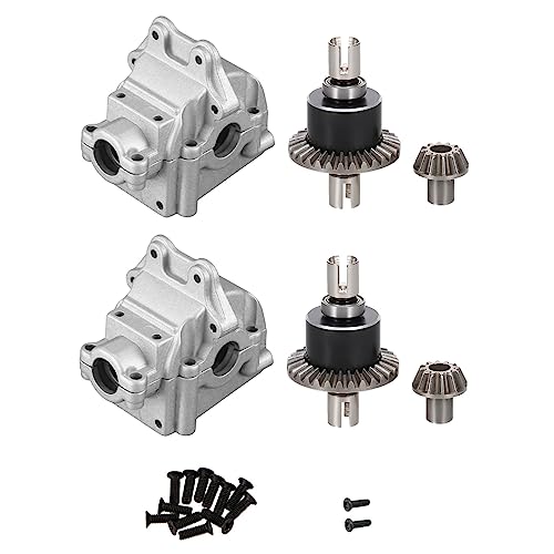 KLAPR Metallgetriebegehäuse und Differential für 144001 144002 144010 124016 124019 Teile (Silber, 2 Set) von KLAPR