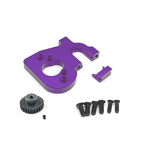 KLAPR Motorhalterung aus Metall mit 27T Motorgetriebe für 144001 124018 124019 RC Autoteile Zubehör (lila) von KLAPR