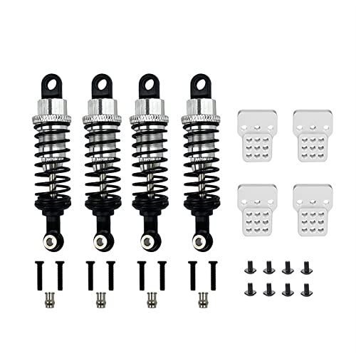 KLAPR Ölgefüllter Metallabsorber mit Turm für C14 C24 MN D90 D91 MN99 99s RC Auto, verstellbare Upgrade-Teile (Silber), 4 Stück von KLAPR