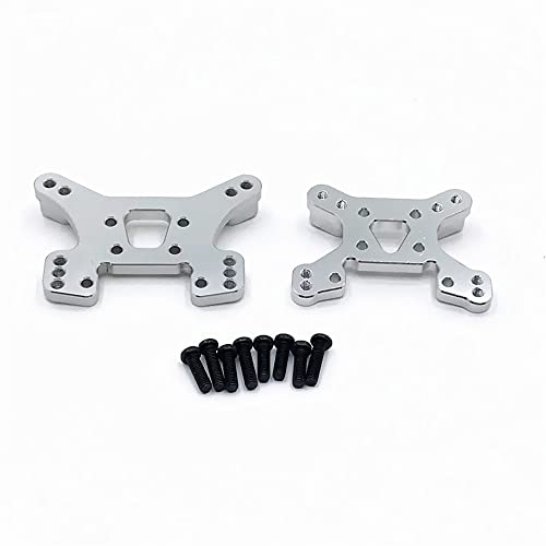 KLAPR RC Automotive Metall-Upgrade-Teile, Vorder- und Hinterradaufhängung Nachrüstteile für 144001 144002 1/14,124017 124019 4WD RC Auto (Silber) von KLAPR