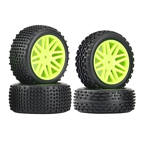 KLAPR Reifen für Wltoys 144001 124019 104001 12428 HSP 1/10 1/12 1/14 Off Road Buggy RC Auto Upgrades Teile (grün), 4 Stück von KLAPR