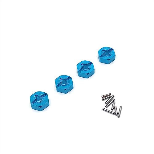 KLAPR Synthesizer-Radnabe, sechseckiger Adapter, Aluminiumlegierung, 12 mm, Upgrade für 144001 144002 1/14 124018 124019 1/12 RC Teile (blau) von KLAPR