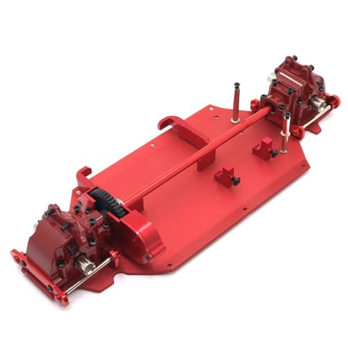KLAPR Upgrade Metall Bodenplatte Getriebe Differential-Mittelantrieb Paket für WLtoys 1/14 144010 144001 144002 RC Autoteile (Farbe: Rosso) von KLAPR