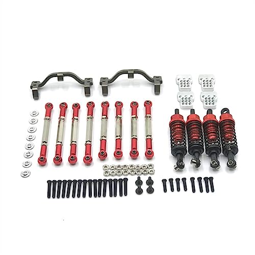 KLAPR Verstellbarer Spurstangen-Absorber aus Metall, für C14, C24, B14, B24, HengLong FeiYu RC Autoteile (Rosso) von KLAPR