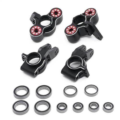 KLAPR Vorderer Lenkblock und hinterer Nabenträger aus Metall für Arrma 1/8 Typhon Talion 1/7 Felony Mojave Infraction Limitless Fireteam 6S (Farbe: vorne und hinten schwarz-01) von KLAPR
