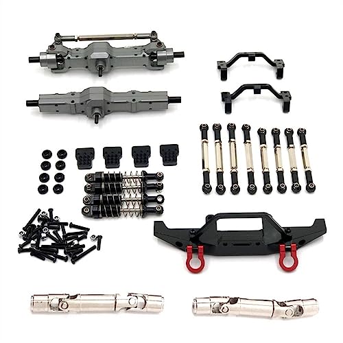 KLAPR for WPL C14 C24 C24-1 Metall Vorder- Und Hinterachse Chassis Link Stange Zugstange Montieren Stoßdämpfer Set 1/16 RC Auto Upgrade Teile Spielzeug-Ersatzzubehör (Color : Svart) von KLAPR