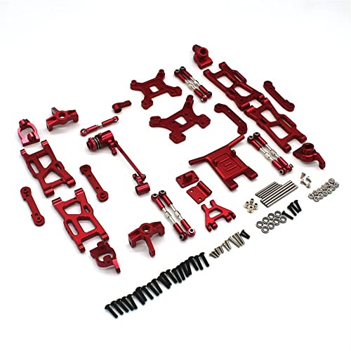 KLAPR for Wltoys 144001 144002 124016 124017 124018 124019 RC Car Metal Upgrade Consumable Parts Kit Zubehör für RC-Autos (Color : Rood) von KLAPR