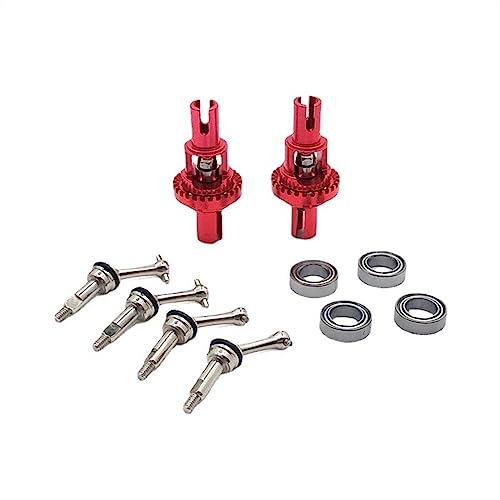 Metall-Upgrade-Kugel, Differential, verlängerte Antriebswelle für WLtoys 1/28 284131 K969 K979 K989 K999 P929 P939 RC Autoteile (Rosso) von KLAPR