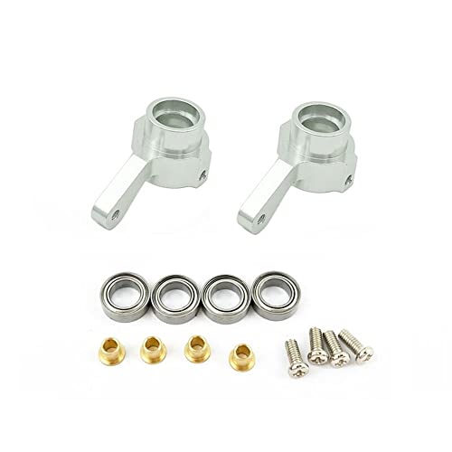 Metall-Vorderachse, Brücke, Lenkbecher-Set für C14, C24, C34, C44, B14, B1, B16, B24, B36, MN, D90, D91, MN99S, RC-Auto-Ersatzteile (Silber) von KLAPR