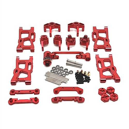 Passend für 144001 144010 124017 124019 124007 RIaarIo XDKJ-001 XDKJ-006 AM-X12 Metall-Upgrade-Teile-Kit RC Car OP Zubehör (Rosso) von KLAPR
