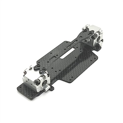 Upgrade Kohlefaser-Bodenplatte Getriebe-Radstand 98-102 mm für 1/28 284131 K969 K979 K989 K999 P929 P939 RC Autoteile (Silber) von KLAPR