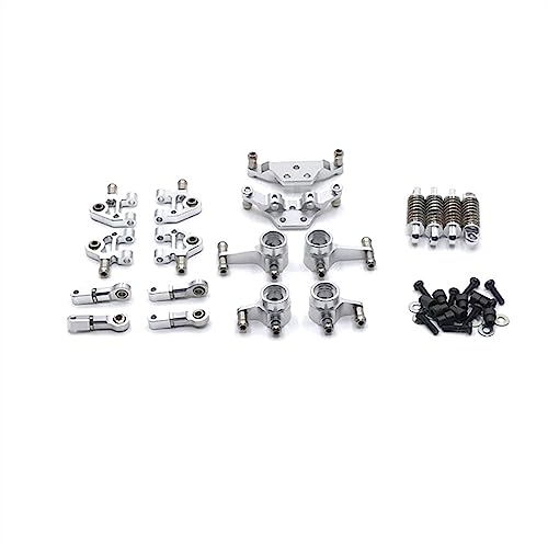 Upgrade Schwingarmdämpfer Lenkbecherhalterung für 1/28 284131 K969 K979 K989 K999 P929 P939 RC Autoteile (Silber) von KLAPR