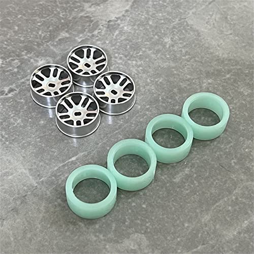 Verbesserte 24 mm beleuchtete Rennräder für 1/28 284131 K989 K969 K979 K999 P929 P939 Iw04m Auto RC Autoteile (Silber) von KLAPR