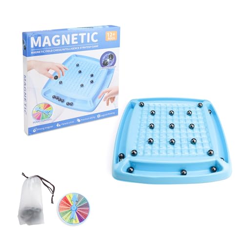 KLEHOPE Magnetschach, 20 Stück Spiel Magnetsteine, Schachbrett Magnetisch, Tragbares Schachbrett Magnetic Spiel, mit Strafrad, für Kinder Erwachsene für Familientreffen von KLEHOPE