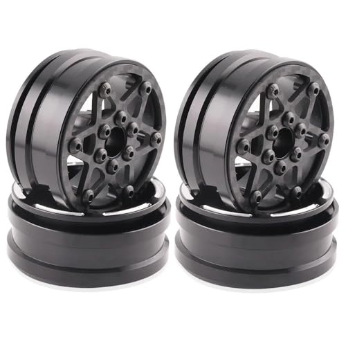 KLHYTGFA 4Pcs 1,9 Zoll Carbon Fiber Räder Felge for 1/10 RC Auto Crawler Capra RR10 SCX10 TF2 for Element Enduro R1 Cheater Rigs 1,9 S DIY(4PCS A001) von KLHYTGFA