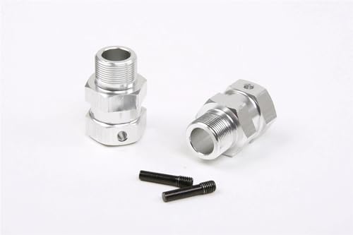 KLHYTGFA Quick Release Metall Vorne oder Hinten Hex Hub Erweiterte Achse Kit for 1/5 HPI ROF-UN ROV-AN KM BA-JA 5B 5T 5SC for RC Auto Teile(Quick Rear Silver) von KLHYTGFA