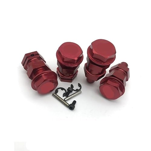 KLHYTGFA Vorne Hinten 24mm Hex Hub Achse mit Rad Mutter 4 Teile/Satz for 1/5 RC HPI ROF-UN BA-HA KM RO-Van BA-JA 5B 5T 5SC LKW Teile(Rood) von KLHYTGFA