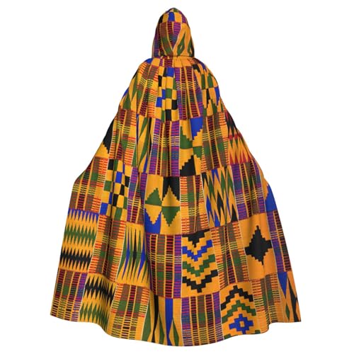 KLJnmbb Afrikanischer Weberei-Druck, Halloween-Kapuzenumhang mit lebendiger voller Länge, Erwachsene, Unisex, Cosplay-Kostüm von KLJnmbb