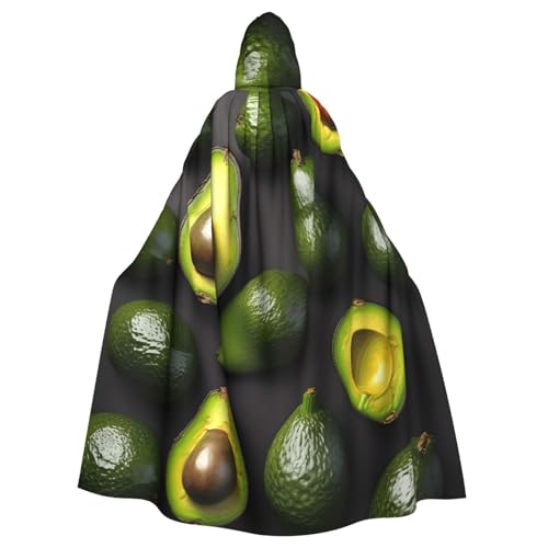 KLJnmbb Avocado-Fruchtmuster-Druck, Halloween-Kapuzenumhang mit lebendiger voller Länge, Erwachsenenkostüm, Unisex, Cosplay-Kostüm von KLJnmbb