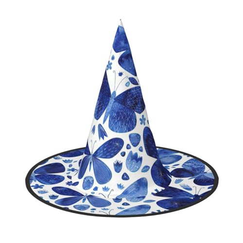 KLJnmbb Blauer Schmetterlings-Druck, Unisex, Halloween-Hexenhut, Erwachsene und Teenager, Kappe, Partys, Karneval, Kostüme, Mützen KLJnmbb Blauer Schmetterlings-Druck, Unisex, Halloween-Hexenhut, Erwachsene und Teenager, Kappe, Partys, Karneval, Kostüme, Mützen von KLJnmbb
