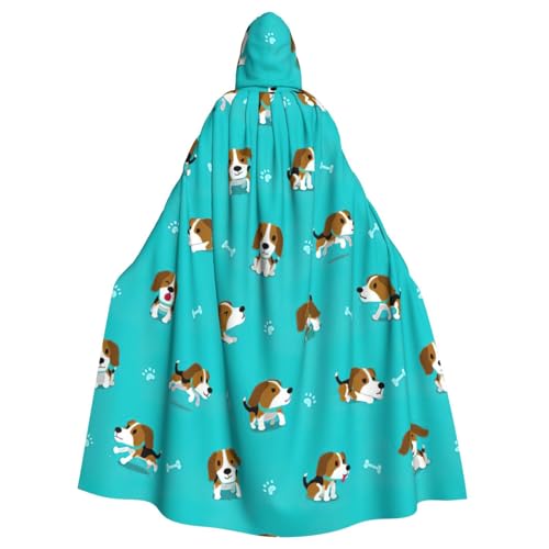 KLJnmbb Cartoon-Beagle-Hunde-Druck, Halloween-Kapuzenumhang mit lebendiger voller Länge, für Erwachsene, Unisex, Cosplay-Kostüm KLJnmbb Cartoon-Beagle-Hunde-Druck, Halloween-Kapuzenumhang mit lebendiger voller Länge, für Erwachsene, Unisex, Cosplay-Kostüm von KLJnmbb