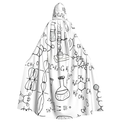 KLJnmbb Chemie-Druck, Halloween-Kapuzenumhang mit lebendiger voller Länge, für Erwachsene, Unisex, Cosplay-Kostüm von KLJnmbb