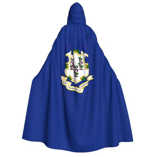 KLJnmbb Connecticut Kapuzenumhang mit Staatsflagge, Cosplay, Erwachsene, Halloween, Weihnachten, Karneval, Themenpartys, vielseitig einsetzbar von KLJnmbb