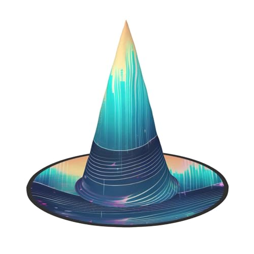 KLJnmbb Coole Musik Sound Wave Print Unisex Halloween Hexenhut Erwachsene und Jugendliche Cap Party Karneval Kostüme Caps von KLJnmbb