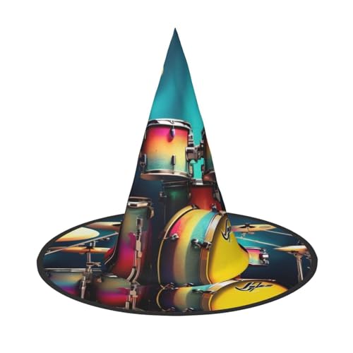 KLJnmbb Cooles Schlagzeug-Set, Druck, Unisex, Halloween, Hexenhut, Erwachsene und Teenager, Kappe, Partys, Karneval, Kostüme, Mützen KLJnmbb Cooles Schlagzeug-Set, Druck, Unisex, Halloween, Hexenhut, Erwachsene und Teenager, Kappe, Partys, Karneval, Kostüme, Mützen von KLJnmbb