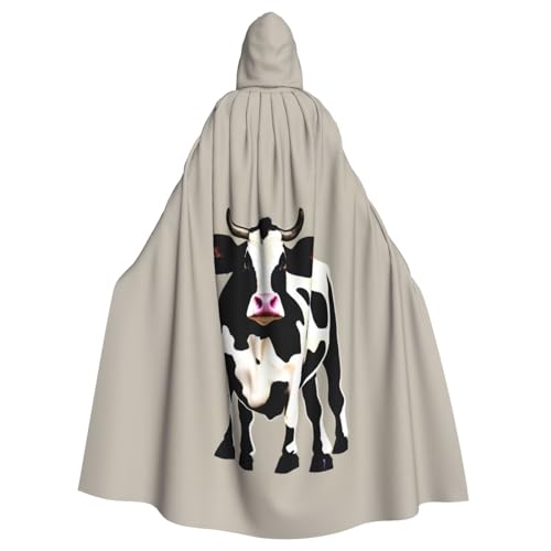 KLJnmbb Cow-Umhang mit Kapuze, schwarzer Punktemuster, für Erwachsene, Unisex, Cosplay-Kostüm von KLJnmbb