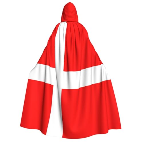KLJnmbb Dänemark, dänische Flagge, Druck, Kapuzenumhang, Cosplay, Erwachsene, Halloween, Weihnachten, Karneval, Themenpartys, vielseitig einsetzbar KLJnmbb Dänemark, dänische Flagge, Druck, Kapuzenumhang, Cosplay, Erwachsene, Halloween, Weihnachten, Karneval, Themenpartys, vielseitig einsetzbar von KLJnmbb