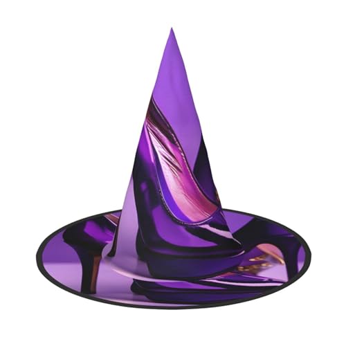 KLJnmbb Elegante violette High Heels mit Lippenstift-Druck, Unisex, Halloween, Hexenhut, Erwachsene und Teenager, Kappe, Partys, Karneval, Kostüme, Mützen von KLJnmbb