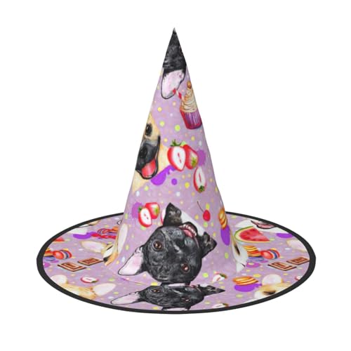 KLJnmbb Französische kleine Bulldogge, Unisex, Halloween-Hexenhut, Erwachsene und Teenager, Kappe, Partys, Karneval, Kostüme KLJnmbb Französische kleine Bulldogge, Unisex, Halloween-Hexenhut, Erwachsene und Teenager, Kappe, Partys, Karneval, Kostüme von KLJnmbb