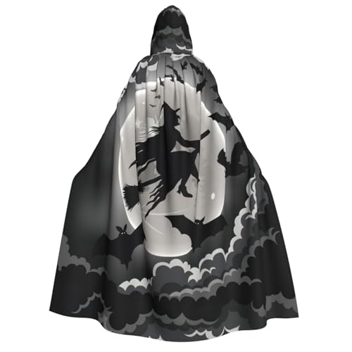 KLJnmbb Halloween-Hexen-Druck, Kapuzenumhang, Cosplay, Erwachsene, Halloween, Weihnachten, Karneval, Themenpartys, vielseitig einsetzbar von KLJnmbb
