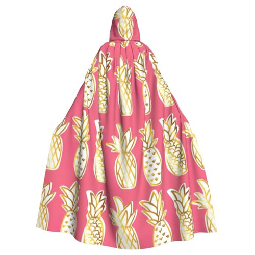 KLJnmbb Halloween-Kapuzenumhang mit Ananas-Aufdruck, voller Länge, für Erwachsene, Unisex, Cosplay-Kostüm von KLJnmbb