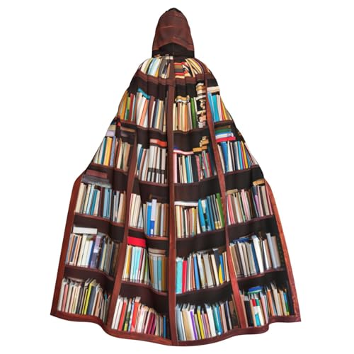 KLJnmbb Halloween-Kapuzenumhang mit Bücher-Aufdruck, voller Länge, Unisex, Cosplay-Kostüm für Erwachsene von KLJnmbb