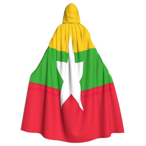 KLJnmbb Halloween-Kapuzenumhang mit Flagge von Myanmar, voller Länge, Cosplay-Kostüm für Erwachsene KLJnmbb Halloween-Kapuzenumhang mit Flagge von Myanmar, voller Länge, Cosplay-Kostüm für Erwachsene von KLJnmbb