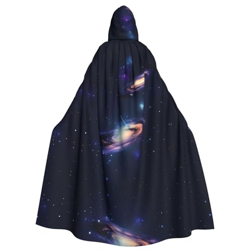 KLJnmbb Halloween-Kapuzenumhang mit Galaxie im Universum, mit lebendiger voller Länge, Unisex, Cosplay-Kostüm für Erwachsene von KLJnmbb