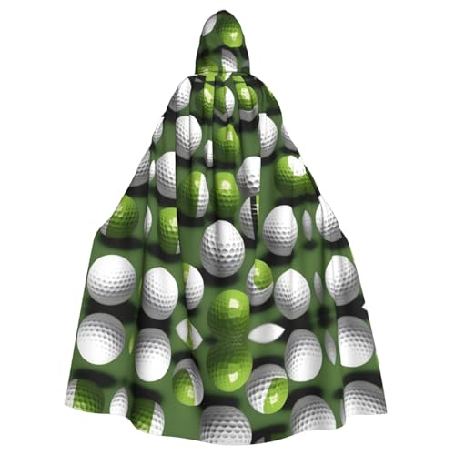 KLJnmbb Halloween-Kapuzenumhang mit Golfball-Aufdruck, voller Länge, Unisex, Cosplay-Kostüm für Erwachsene von KLJnmbb