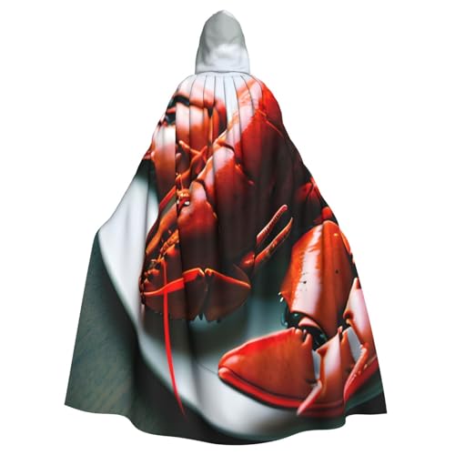 KLJnmbb Halloween-Kapuzenumhang mit Hummer-Aufdruck, voller Länge, Unisex, Cosplay-Kostüm für Erwachsene von KLJnmbb