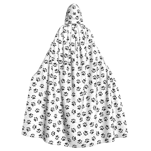 KLJnmbb Halloween-Kapuzenumhang mit Hundepfotenmuster und lebendigem Erwachsenenmotiv, Unisex, Cosplay-Kostüm KLJnmbb Halloween-Kapuzenumhang mit Hundepfotenmuster und lebendigem Erwachsenenmotiv, Unisex, Cosplay-Kostüm von KLJnmbb