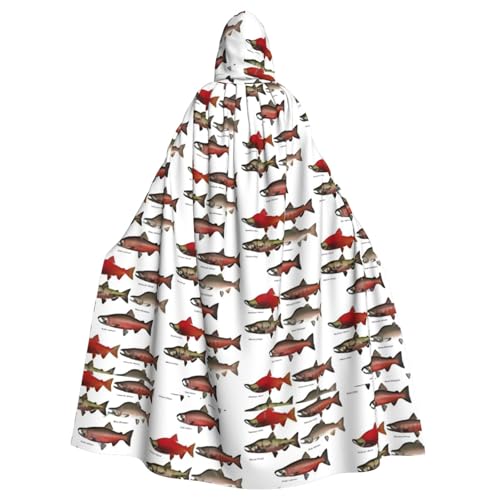KLJnmbb Halloween-Kapuzenumhang mit Lachsdruck, für Erwachsene, Unisex, Cosplay-Kostüm KLJnmbb Halloween-Kapuzenumhang mit Lachsdruck, für Erwachsene, Unisex, Cosplay-Kostüm von KLJnmbb