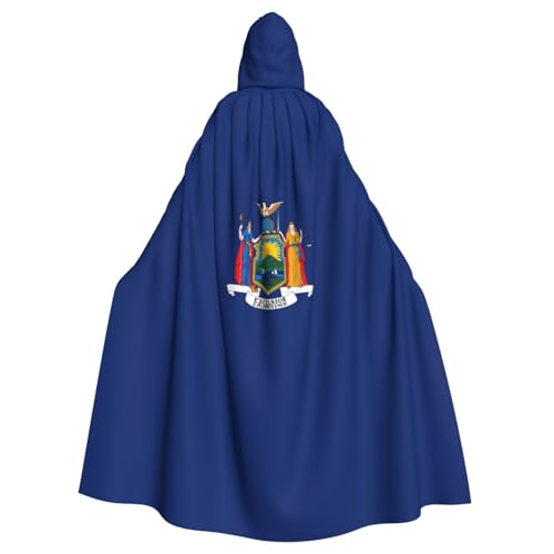 KLJnmbb Halloween-Kapuzenumhang mit New York-Flagge, voller Länge, Unisex, Cosplay-Kostüm für Erwachsene von KLJnmbb