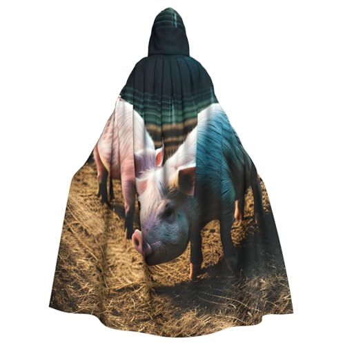 KLJnmbb Halloween-Kapuzenumhang mit Schweine-Motiv auf Bauernhof, voller Länge, Cosplay-Kostüm für Erwachsene KLJnmbb Halloween-Kapuzenumhang mit Schweine-Motiv auf Bauernhof, voller Länge, Cosplay-Kostüm für Erwachsene von KLJnmbb