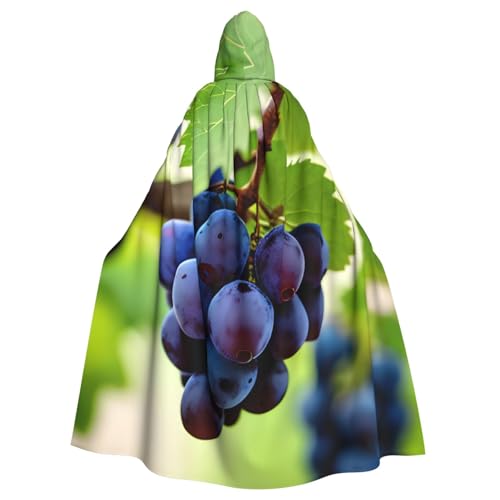 KLJnmbb Halloween-Kapuzenumhang mit Trauben-Druck, für Erwachsene, Unisex, Cosplay-Kostüm von KLJnmbb
