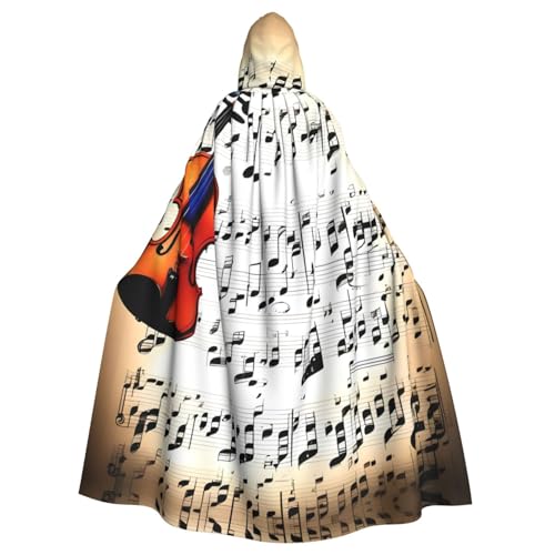 KLJnmbb Halloween-Kapuzenumhang mit Violinen-Notenaufdruck, für Erwachsene, Unisex, Cosplay-Kostüm von KLJnmbb