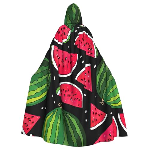 KLJnmbb Halloween-Kapuzenumhang mit Wassermelonen-Aufdruck, voller Länge, Unisex, Cosplay-Kostüm für Erwachsene von KLJnmbb