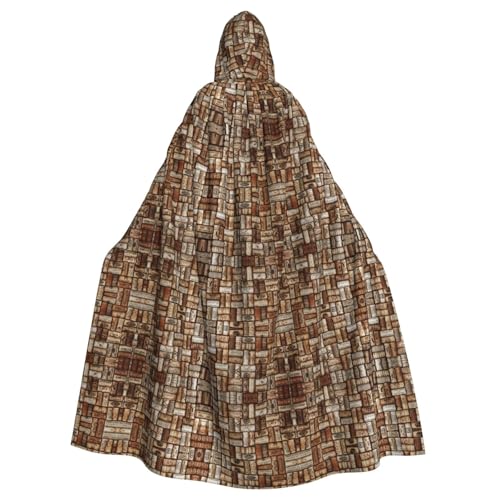 KLJnmbb Halloween-Kapuzenumhang mit Weinkorkdruck, für Erwachsene, Unisex, Cosplay-Kostüm von KLJnmbb