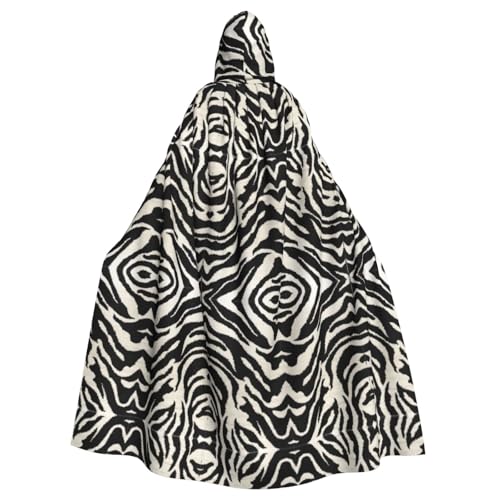 KLJnmbb Halloween-Kapuzenumhang mit Zebra-Tierdruck, für Erwachsene, Unisex, Cosplay-Kostüm von KLJnmbb