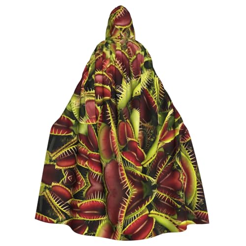 KLJnmbb Halloween-Kapuzenumhang mit fleischfressender Pflanze, voller Länge, Cosplay-Kostüm für Erwachsene von KLJnmbb